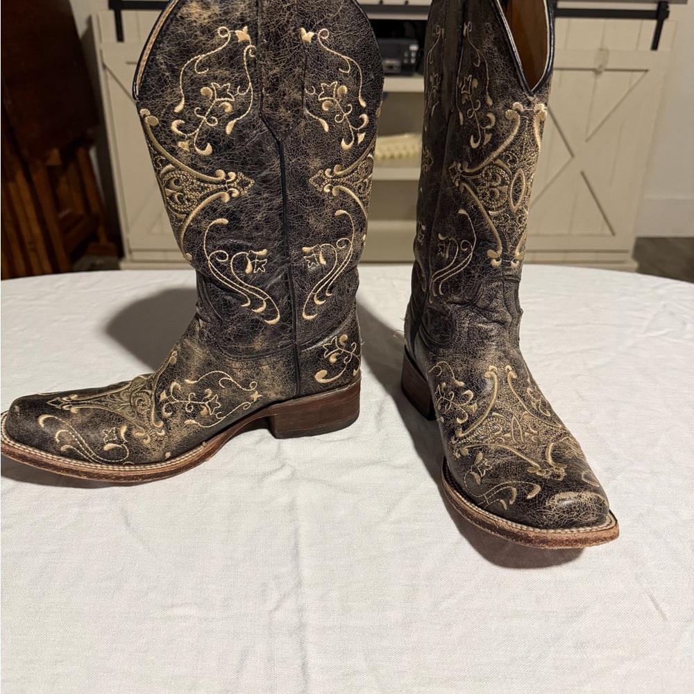 Vintage Circle G Square Toe Cowboy Boots Women’s Size 7
